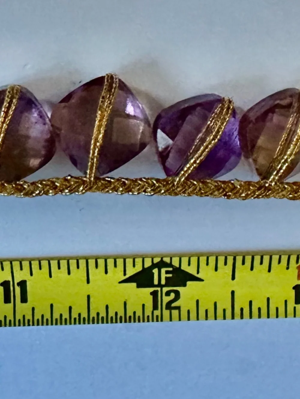 vintage Amertrine  vintage large faceted necklace purple golden highlights